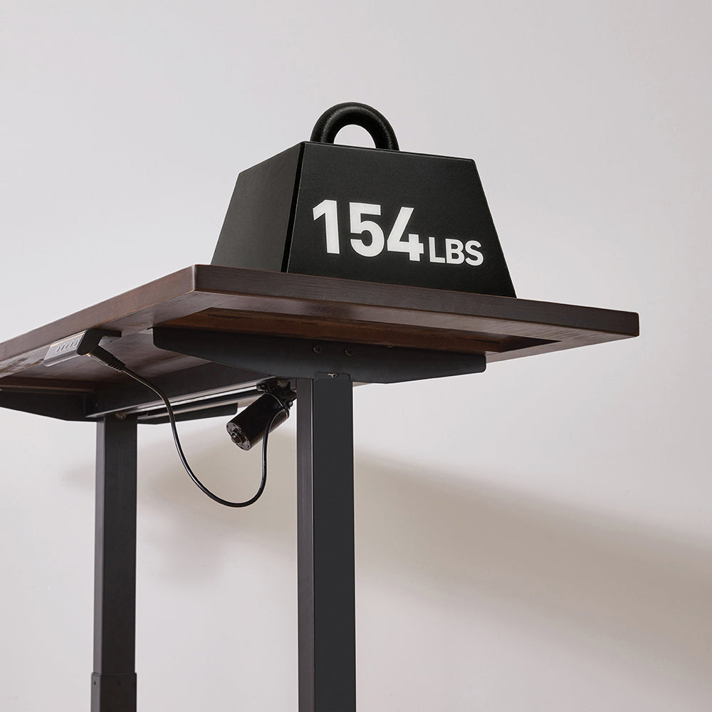 Solid Rubberwood Electric Adjustable Height Ergonomic Home Office Desk