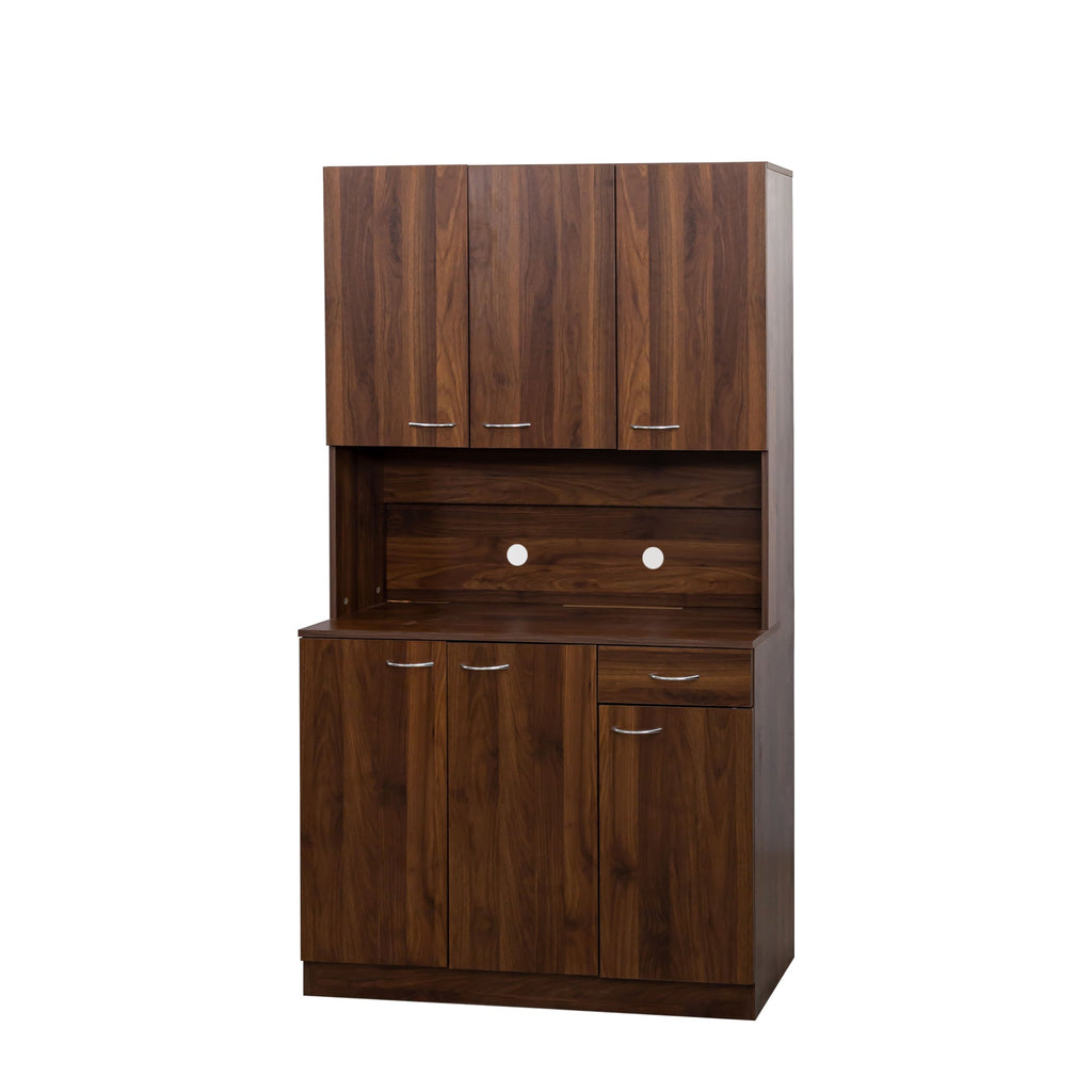 70.87' Tall White Kitchen Cabinet with 6-Doors