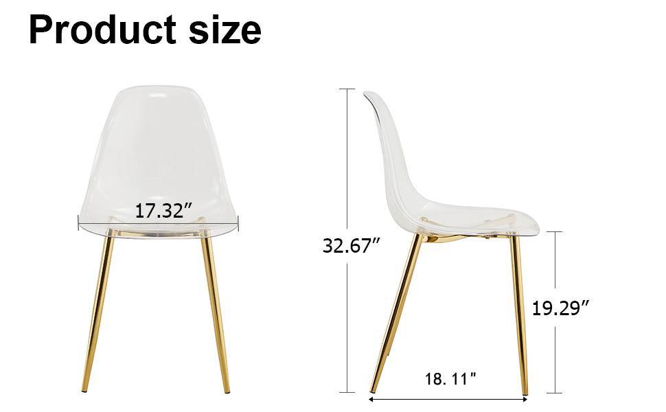 Modern Minimalist Transparent Metal Dining Chairs