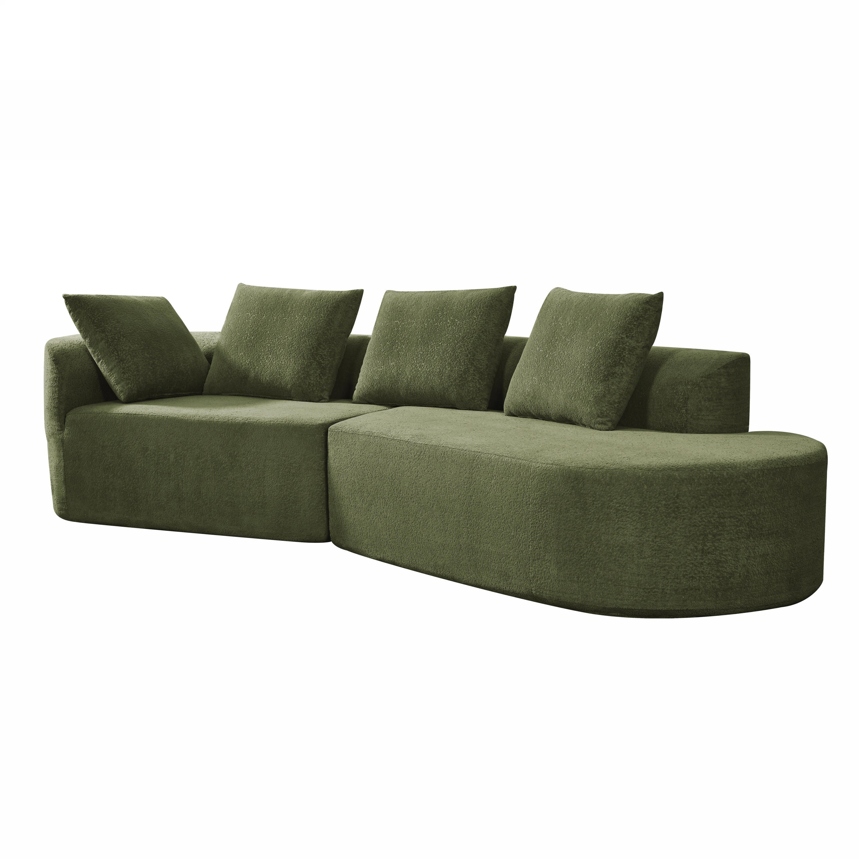 116' Modern Curved Sectional Sofa for Living Room