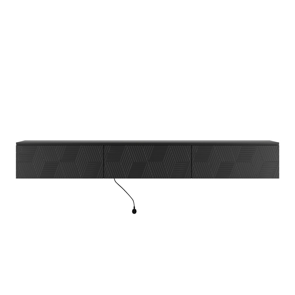 Floating TV Stand Wall Mounted with 16 Color LED