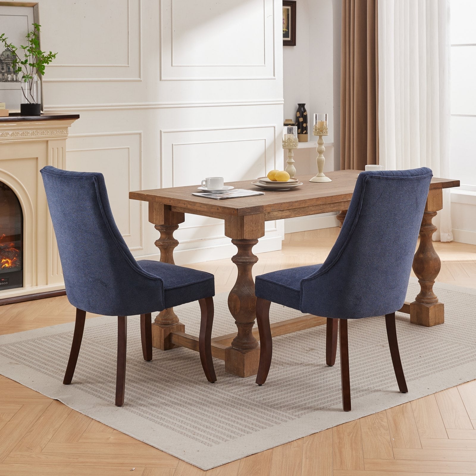 Rayon Cloth Flocking Velvet/Linen Dining Chairs (Set of 2)