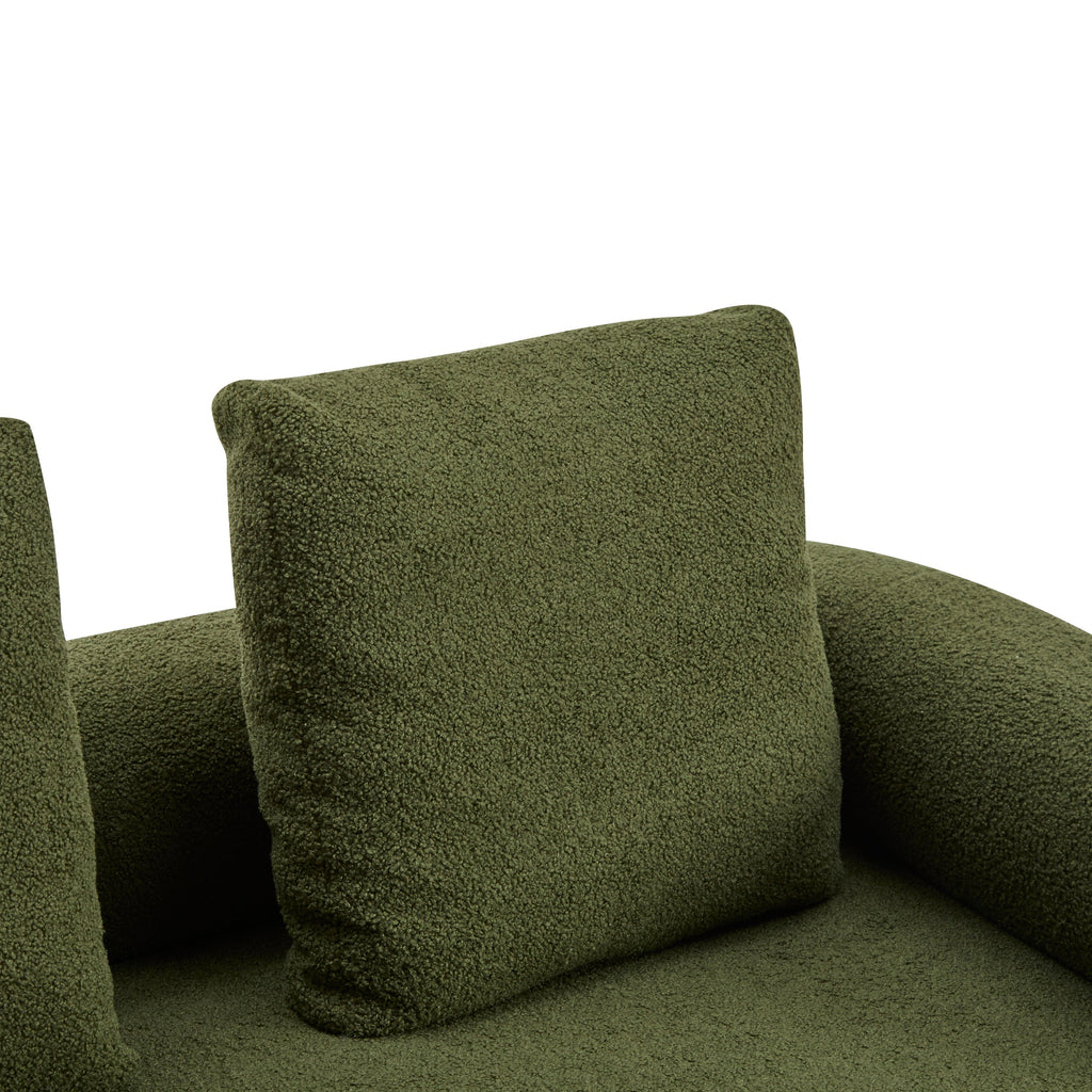 78' Modern Upholstered Sofa with 3 Plush Pillows