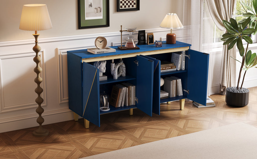 60' Retro Sideboard Cabinet with Adjustable Shelves