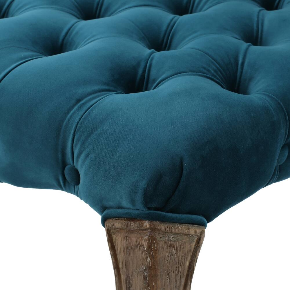 Traditional European Style Tufted Velvet Dining Chairs（Set of 2）