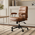 Modern Aesthetics Brown PU Leather Office Chair