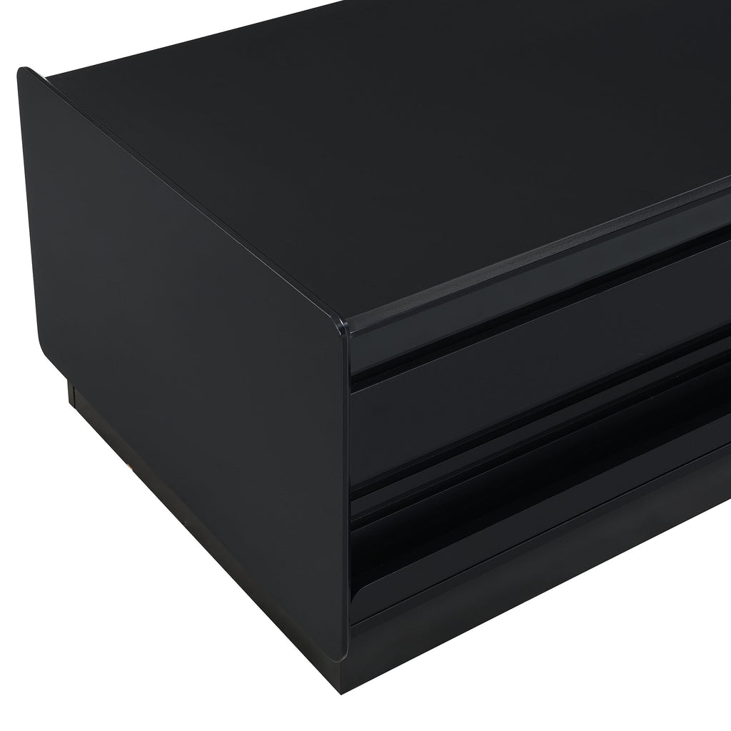 Modern 47.2' Wood Coffee Table with Fluted Style