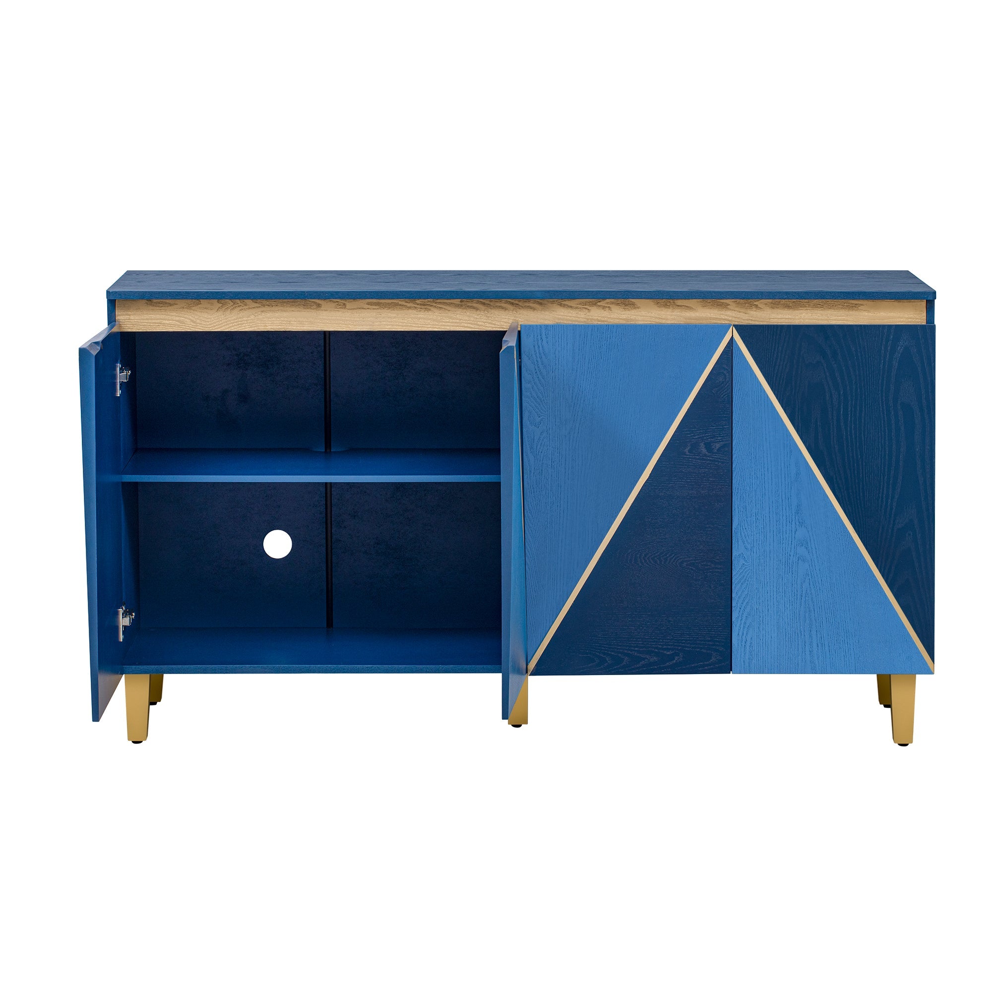 60' Retro Sideboard Cabinet with Adjustable Shelves