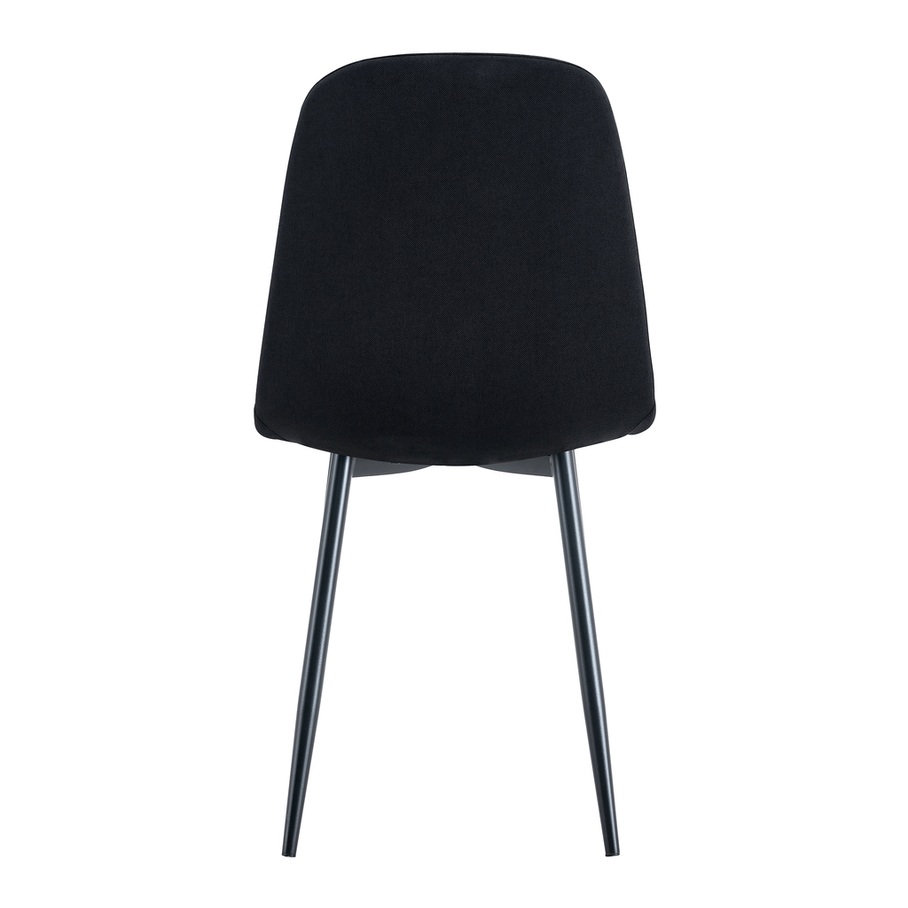 Luxury Simple Chair Black Linen Dining Chair  (Set of 4)