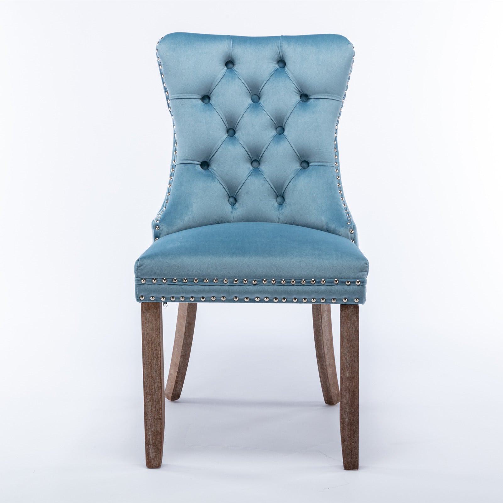 Modern High-end Tufted Solid Wood Velvet Dining Chair(Set of 2)
