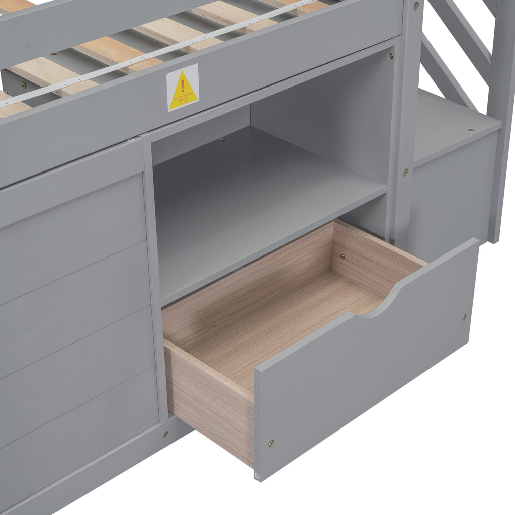 Solid Wood Twin Size Low Loft Bed