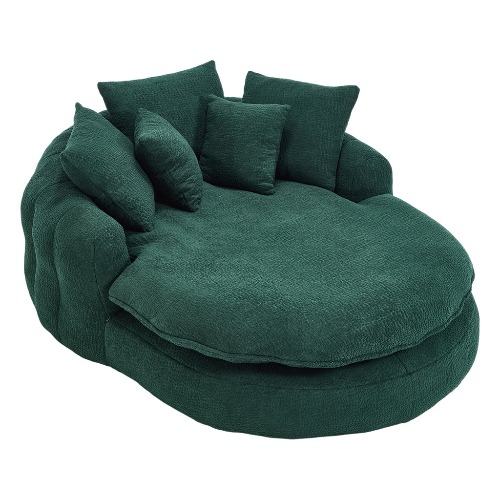 Oversized Oval Upholstered Bean Bag Sofa