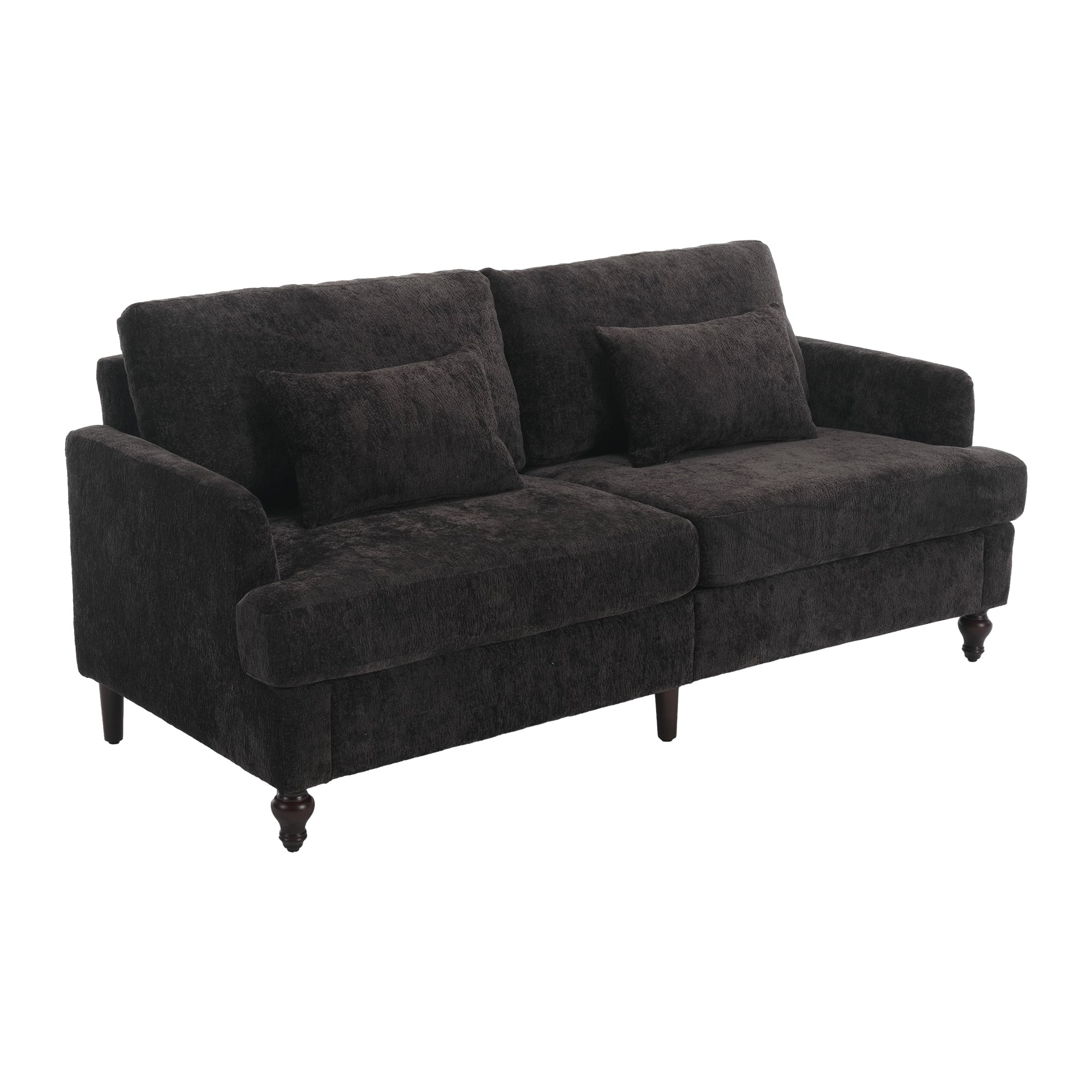 Mid Century Modern Chenille Fabric Loveseat Sofa