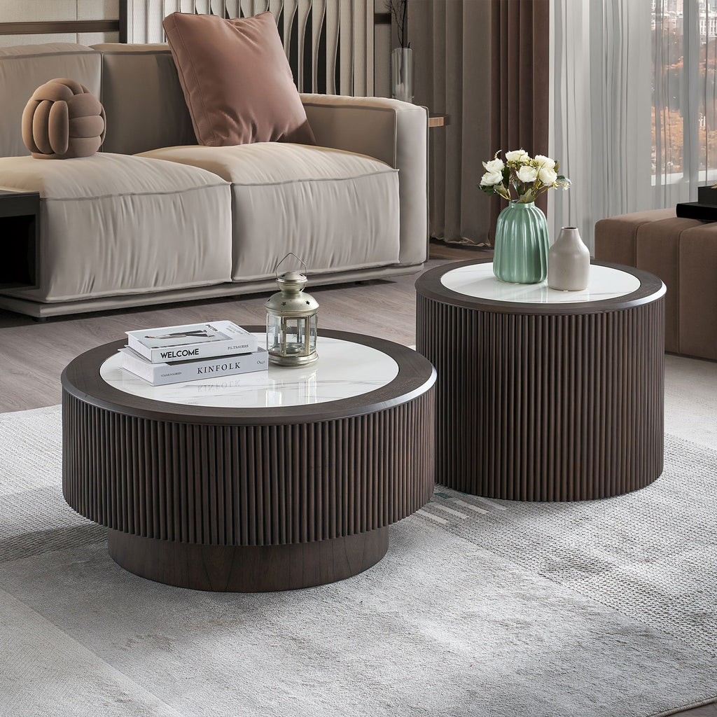 Modern Faux Marble Pattern Stickers Coffee Table Set