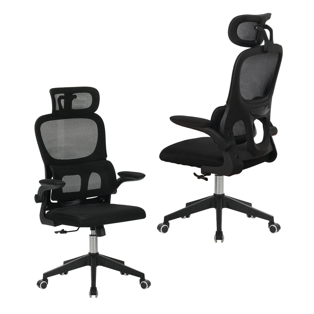 High Back Ergonomic Mesh Office Chair Black Big Tall Tilt 3D Headrest Lumbar Support Swivel Rolling Chair
