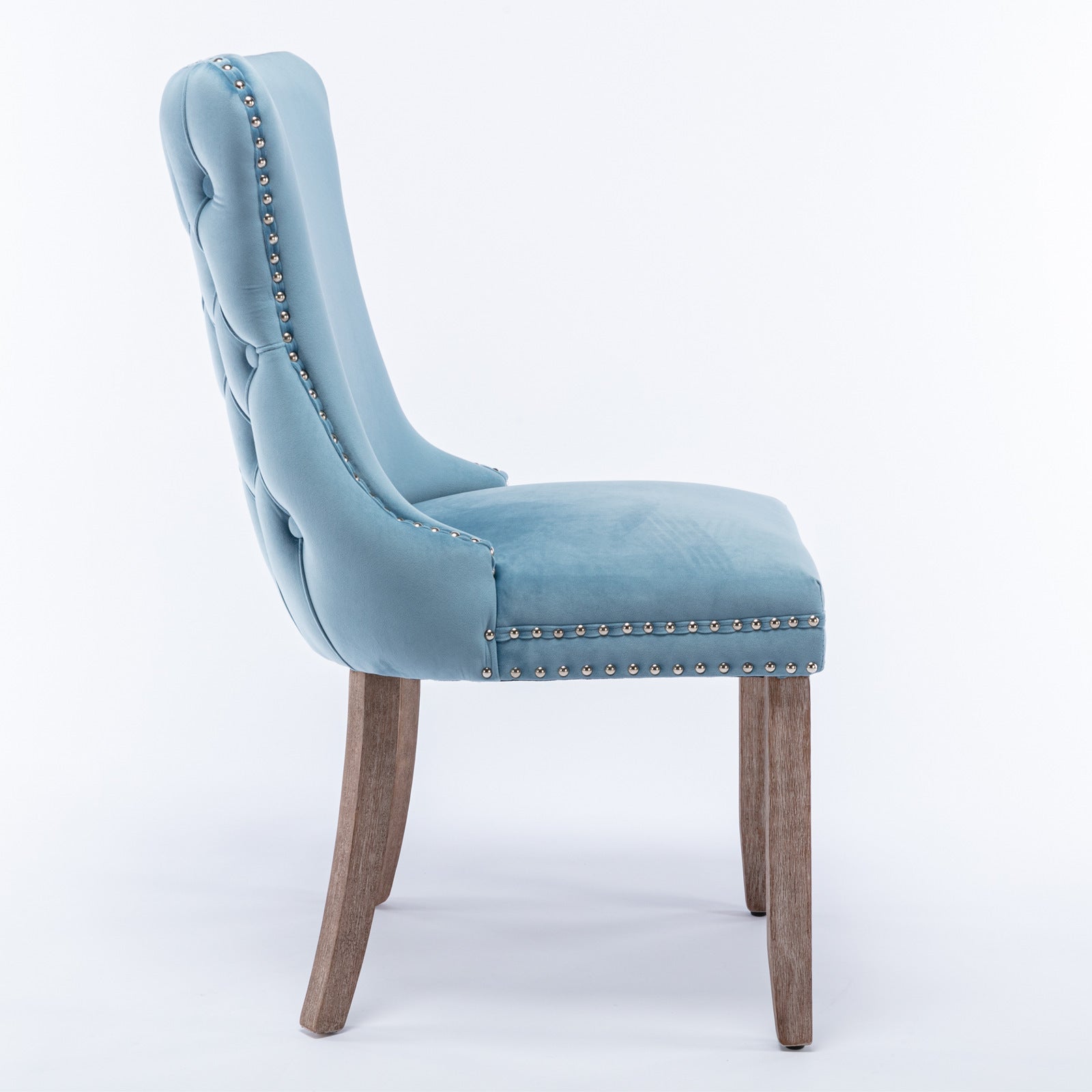 Modern Velvet Upholstered Wing-Back Dining Chairs (Set of 2)