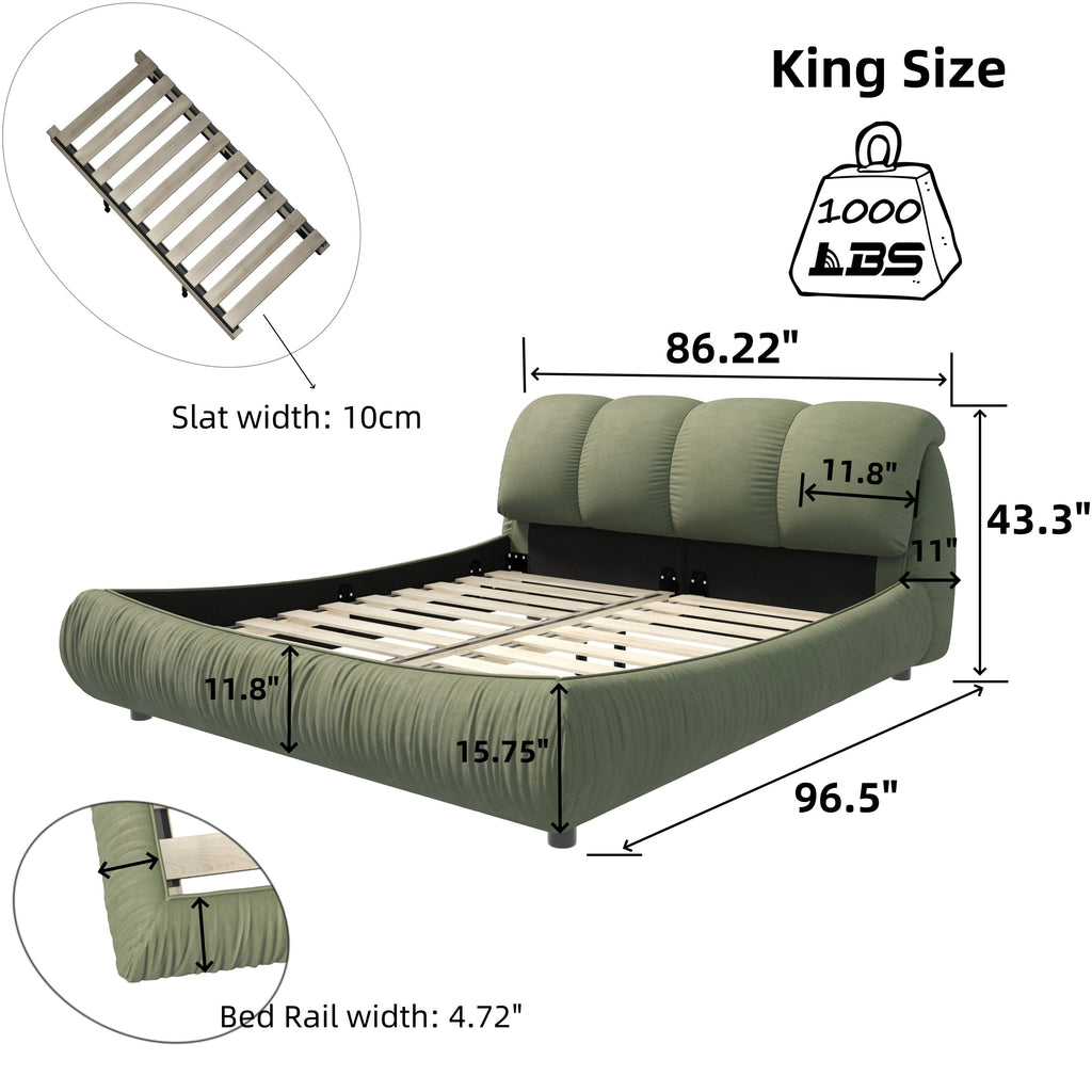 King/Queen Size Luxury Upholstered Platform Bed