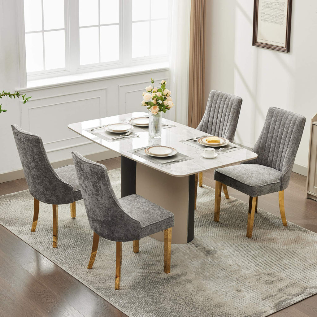 Rayon Cloth Flocking Chenille Dining Chairs (Set of 2 )