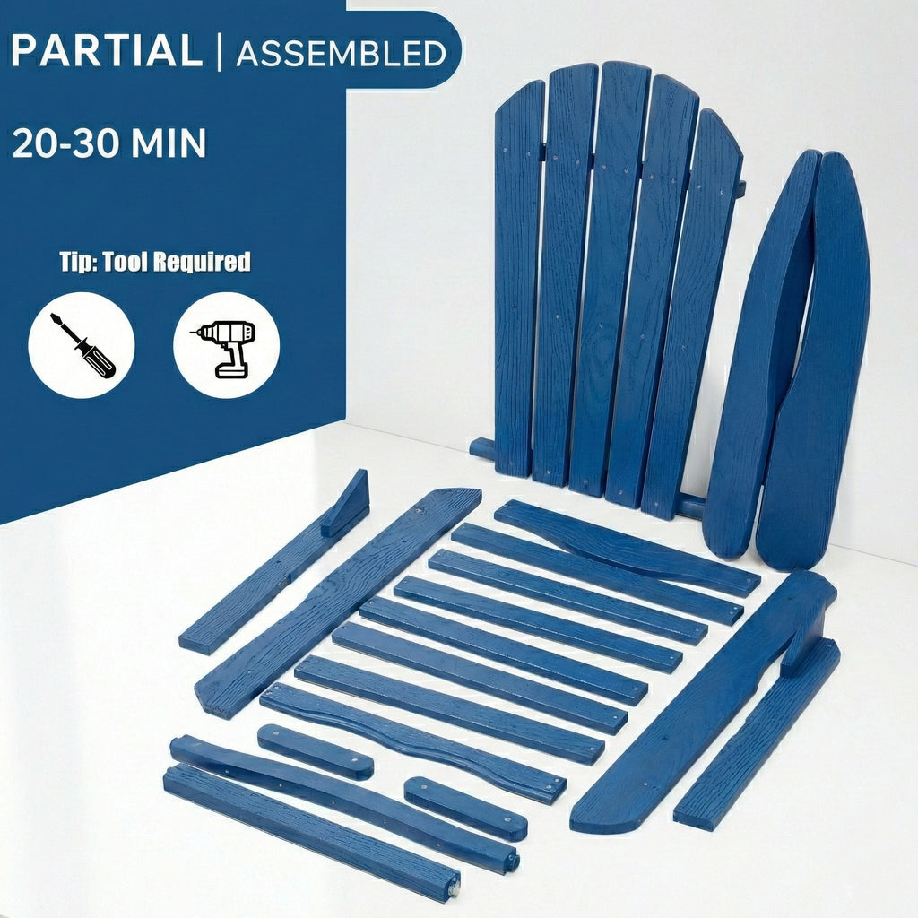 Solid Cedar Folding Adirondack Chair Black Patio 1 Pc Or 2 Pcs Option