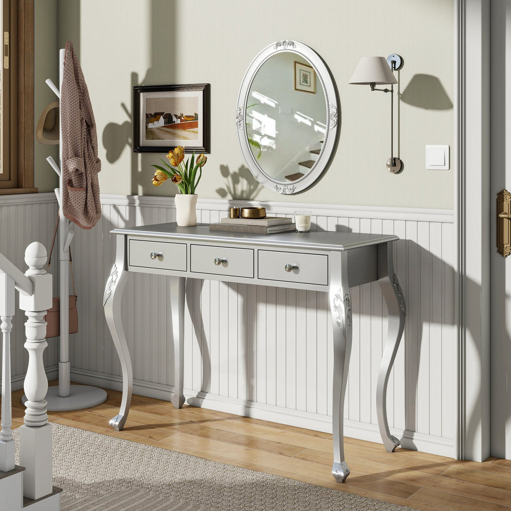 Luxury Makeup Vanity Desk with Oval Mirror