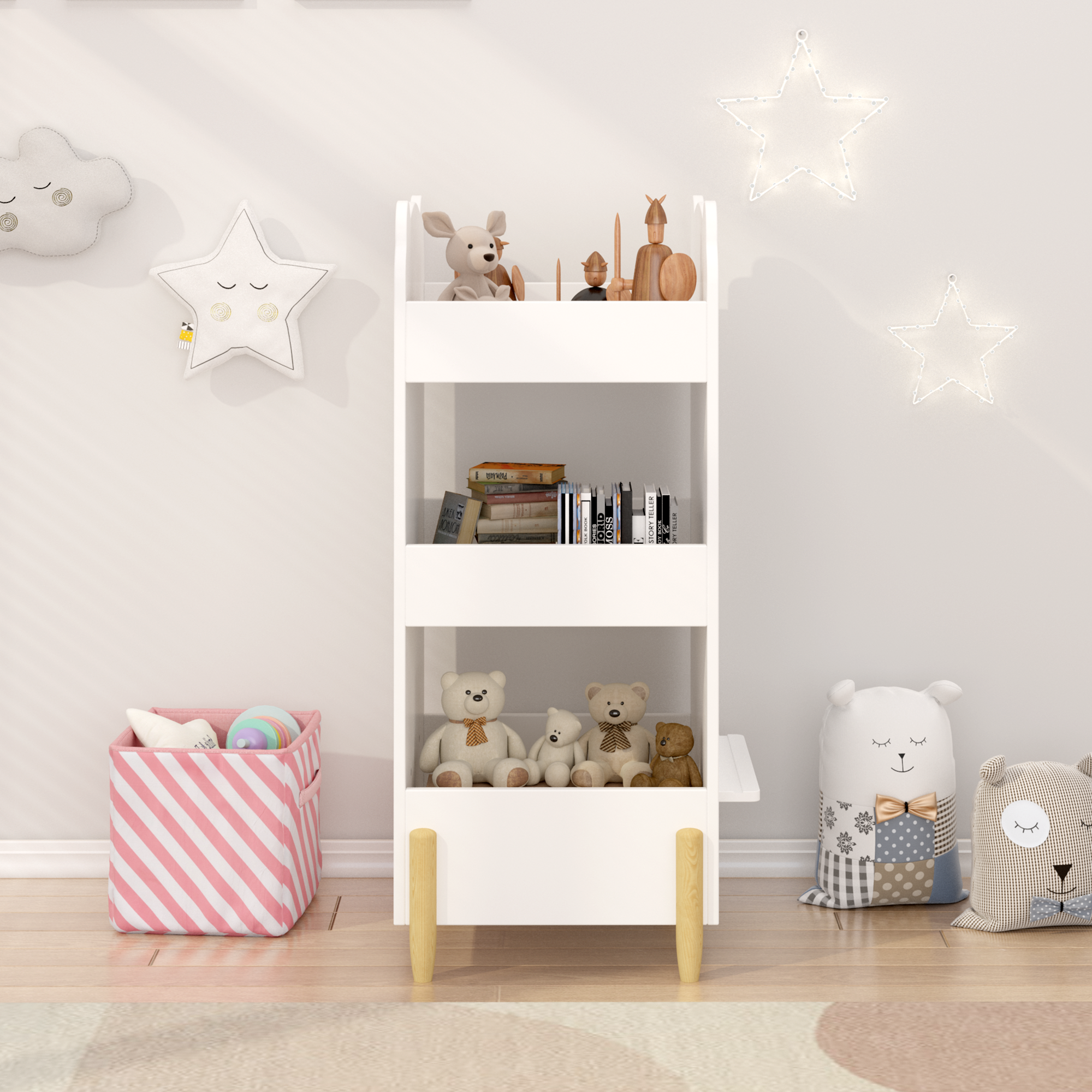 Kids Bookshelf with Chalkboard Side