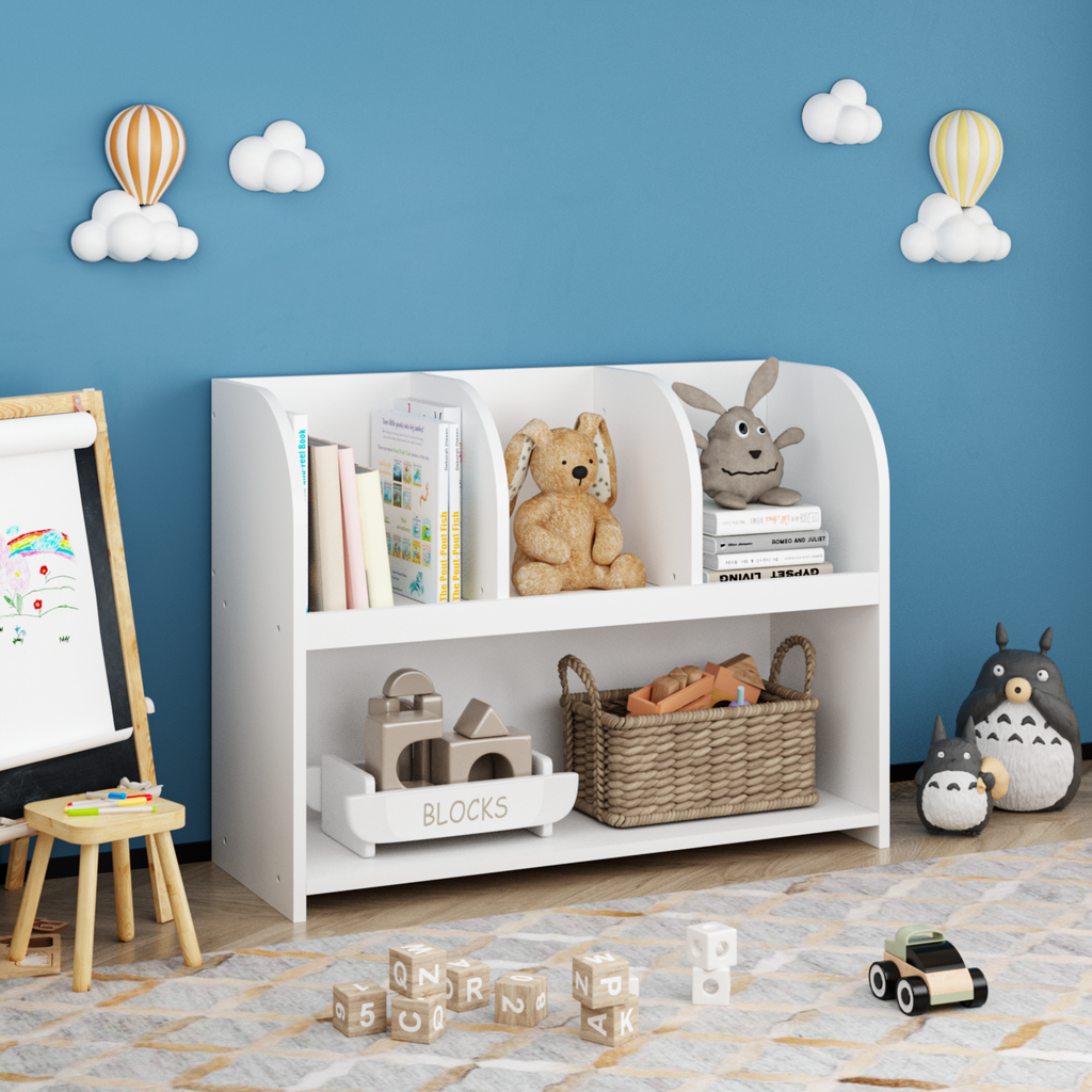 Kids Bookcase with 4 Compartments