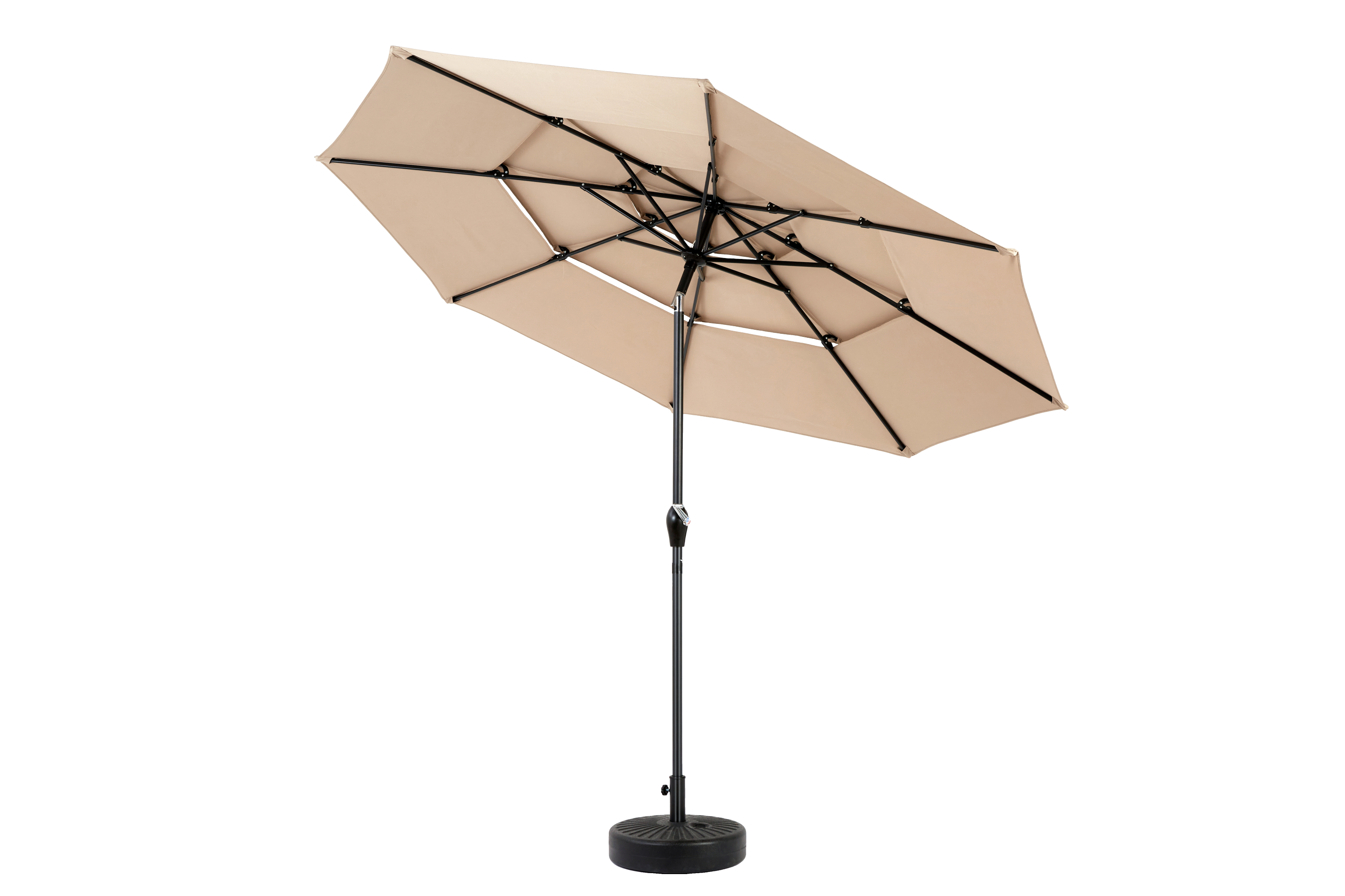 10ft 3-Tier Aluminium Patio Umbrella with Auto-Tilt (No Base)