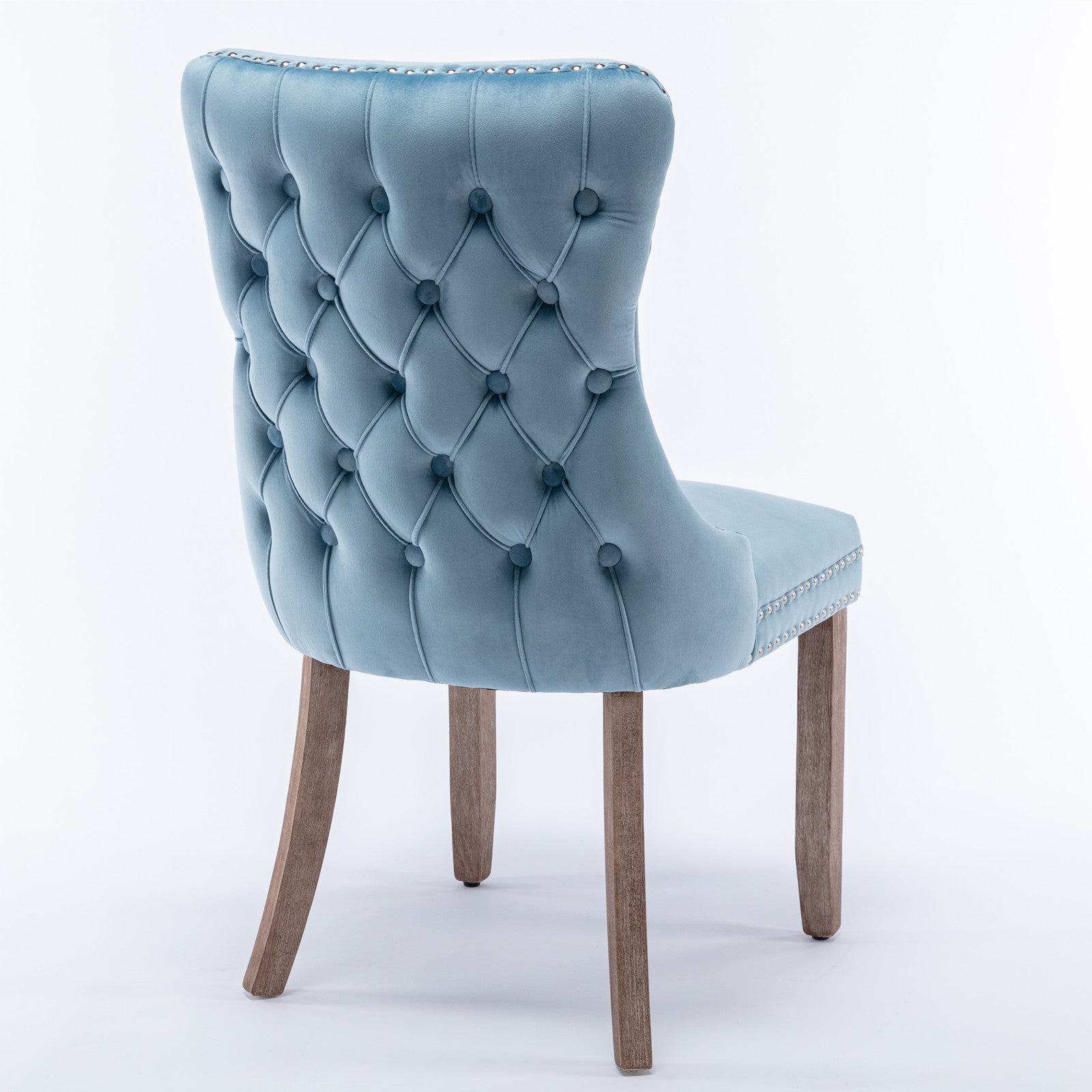 Modern Velvet Upholstered Wing-Back Dining Chairs (Set of 2)
