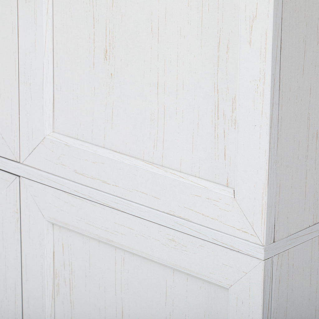78" Tall Farmhouse Kitchen Pantry Cabinet with Shelves Drawer Wine Rack