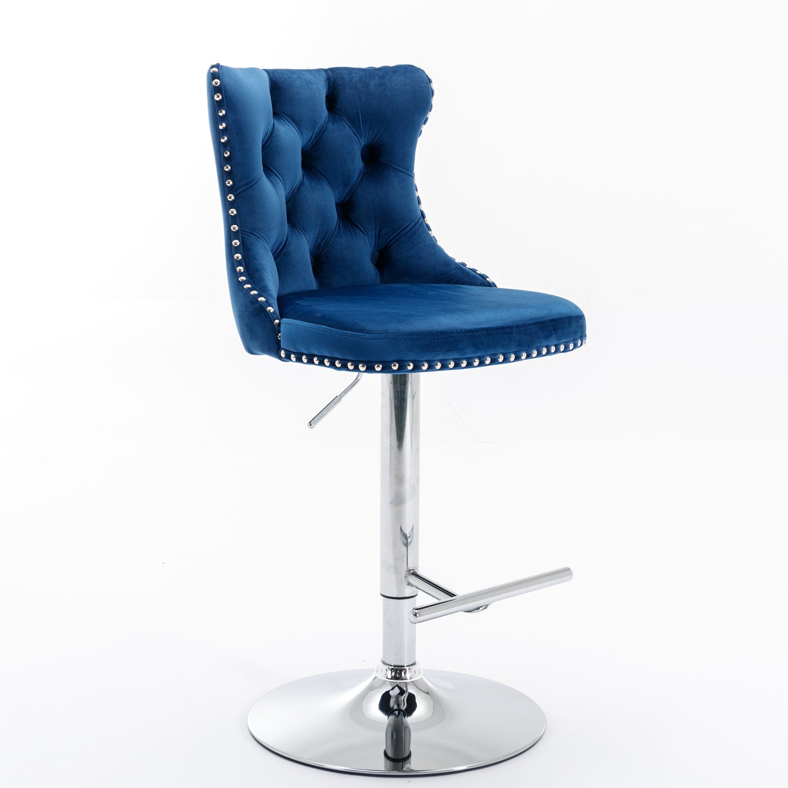 25-33 Inch Modern Velvet Swivel Barstools (Set of 2)