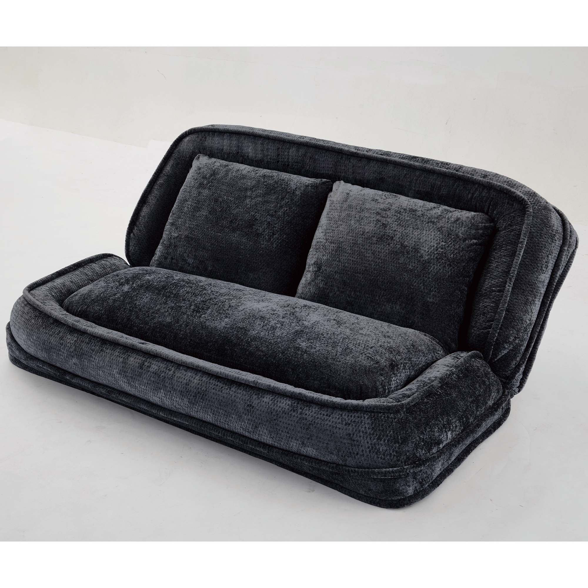 2-in-1 Extra Large Chenille Floor Couch Loveseat for Humans & Dogs
