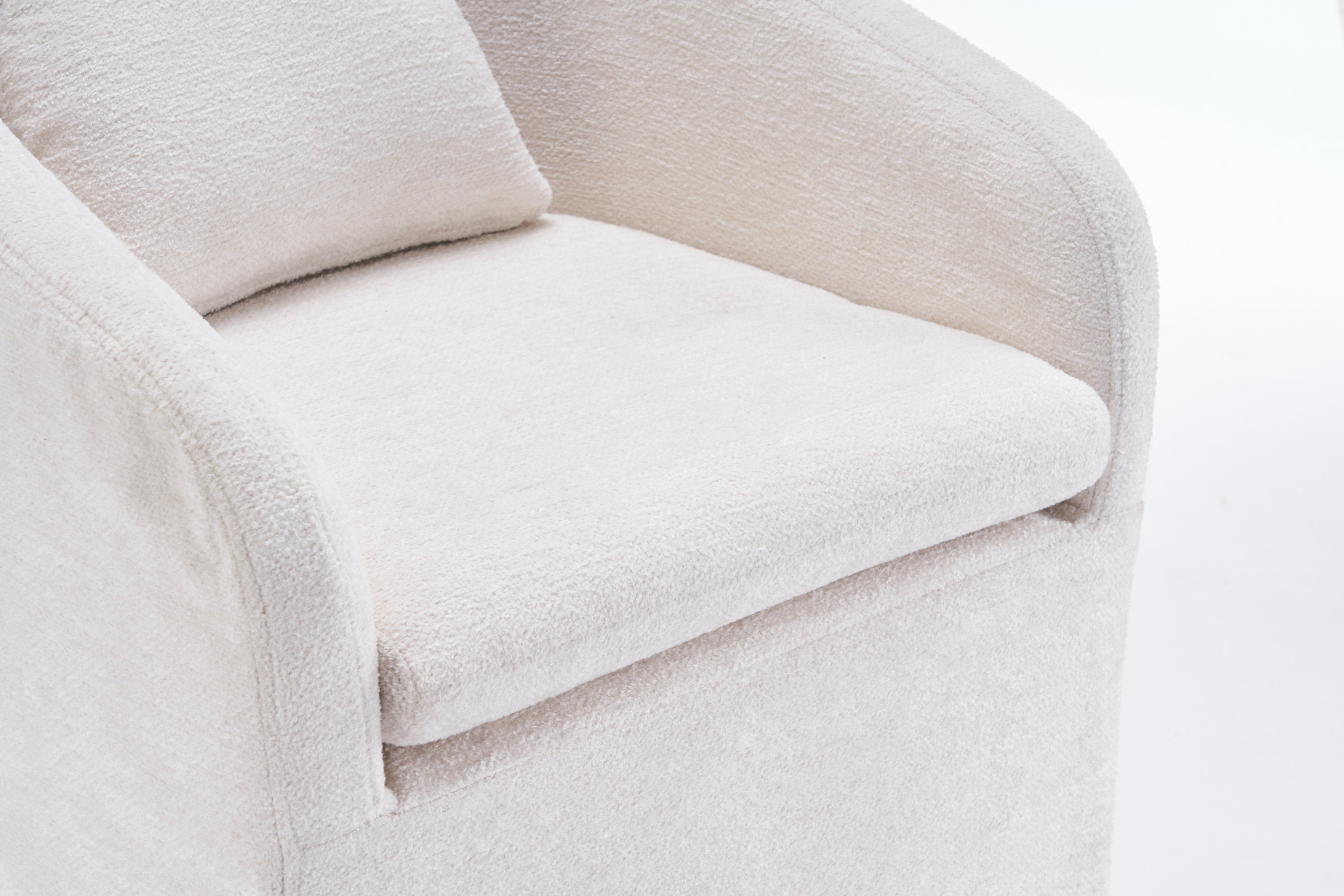 Modern Chenille Fabric Dining Armchair with Back Cushion