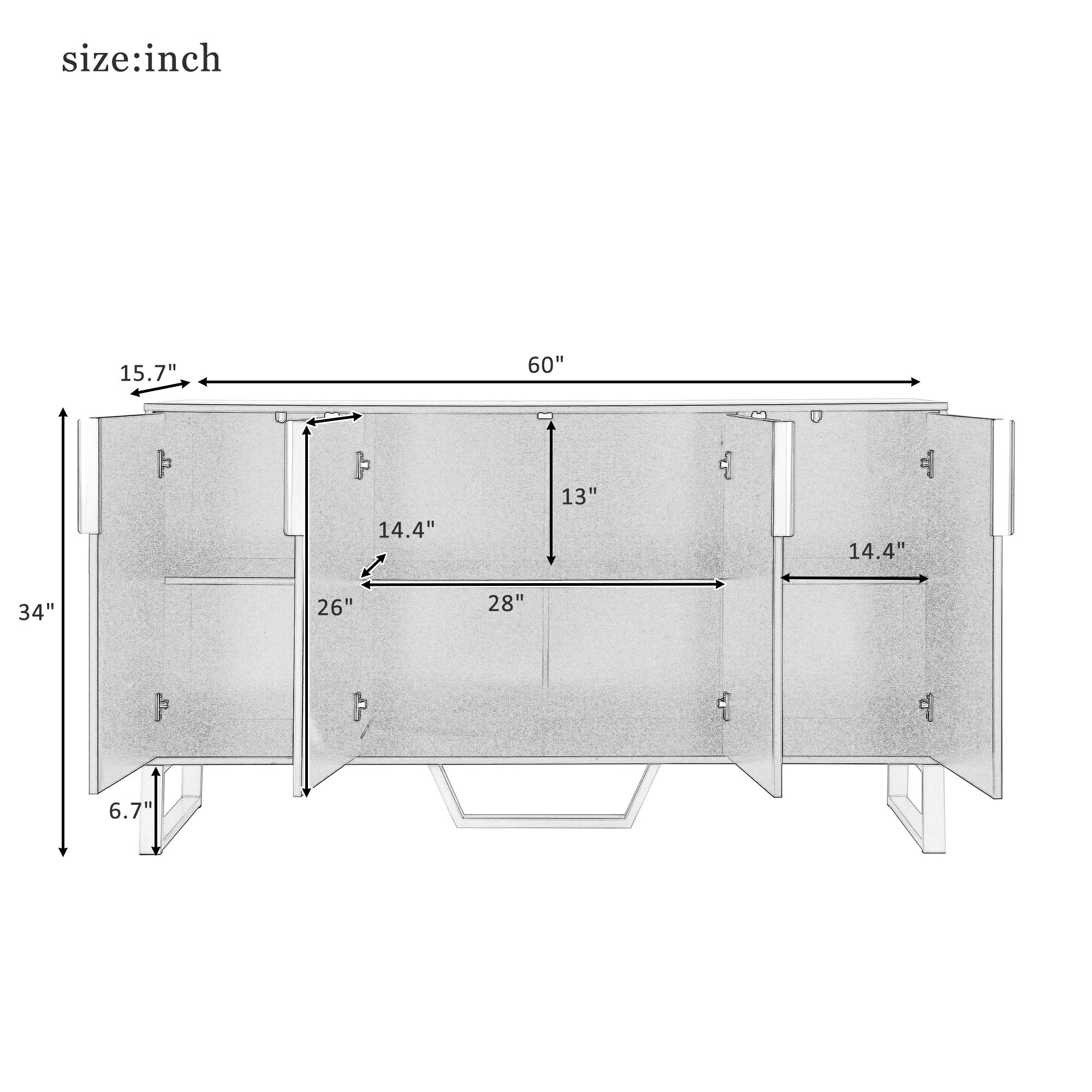 Modern Sideboard with Four Doors