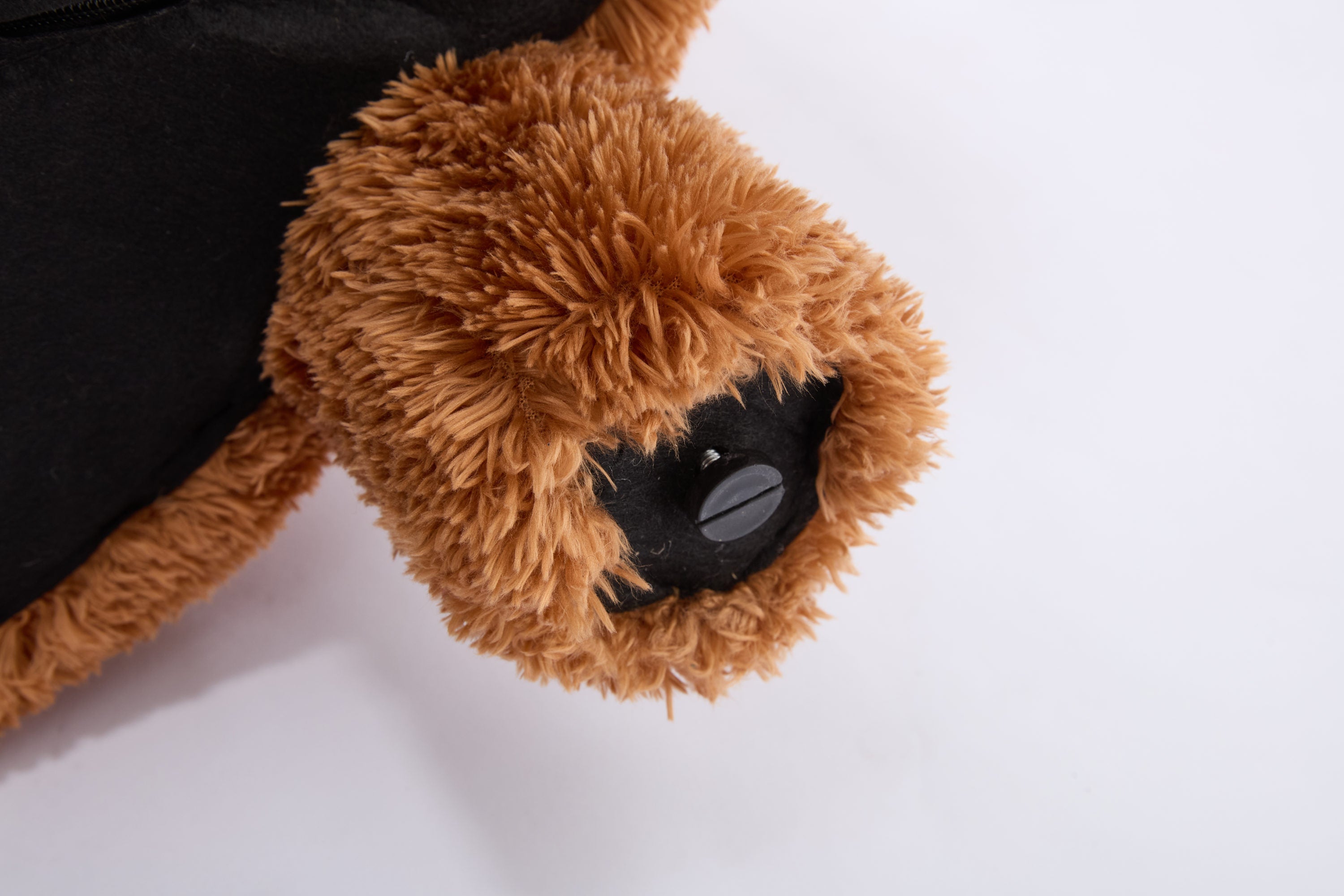 Fur/Teddy Fabric Armless Accent Chair with Curved Backrest