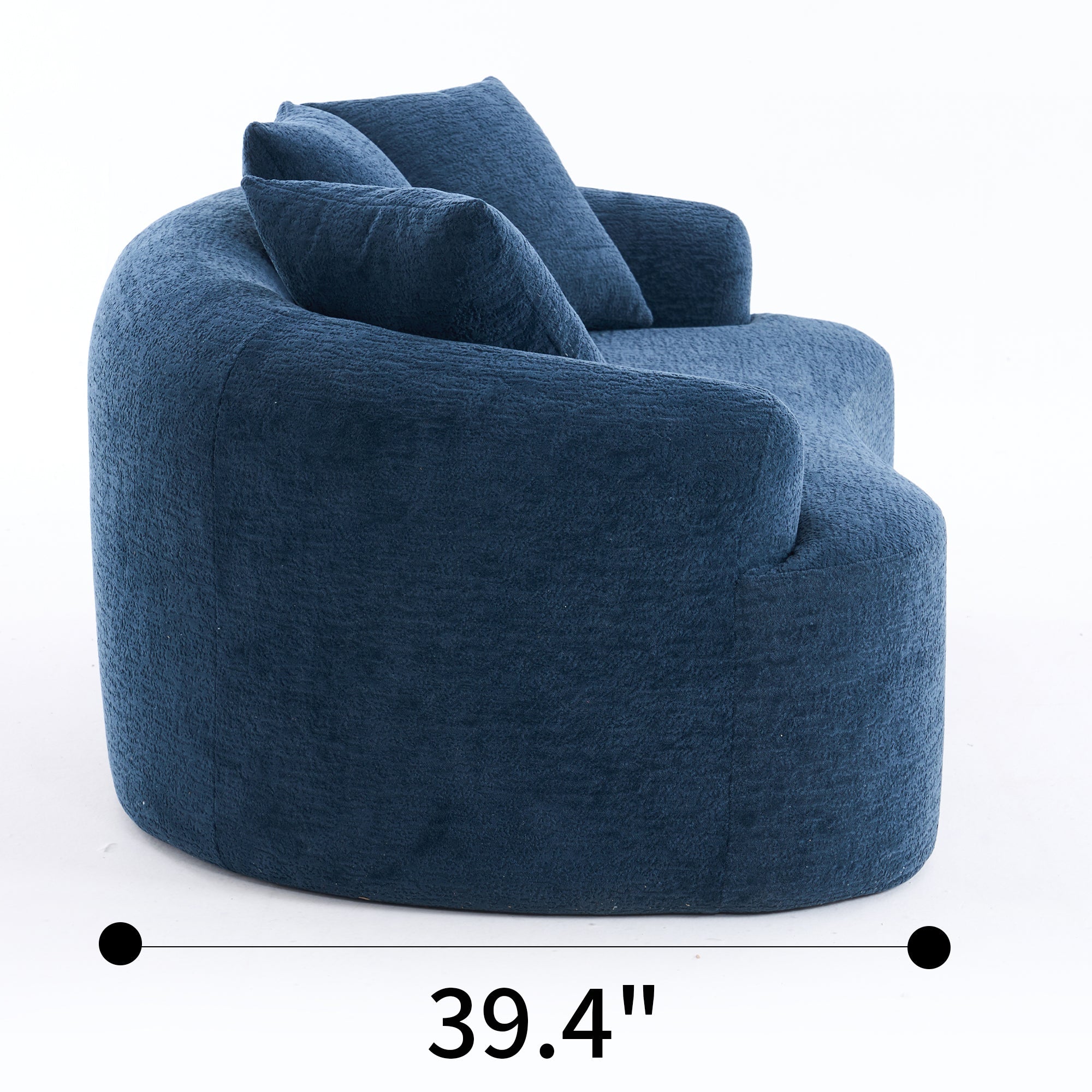 Loveseat Sofa with Wood Grain Chenille Fabric