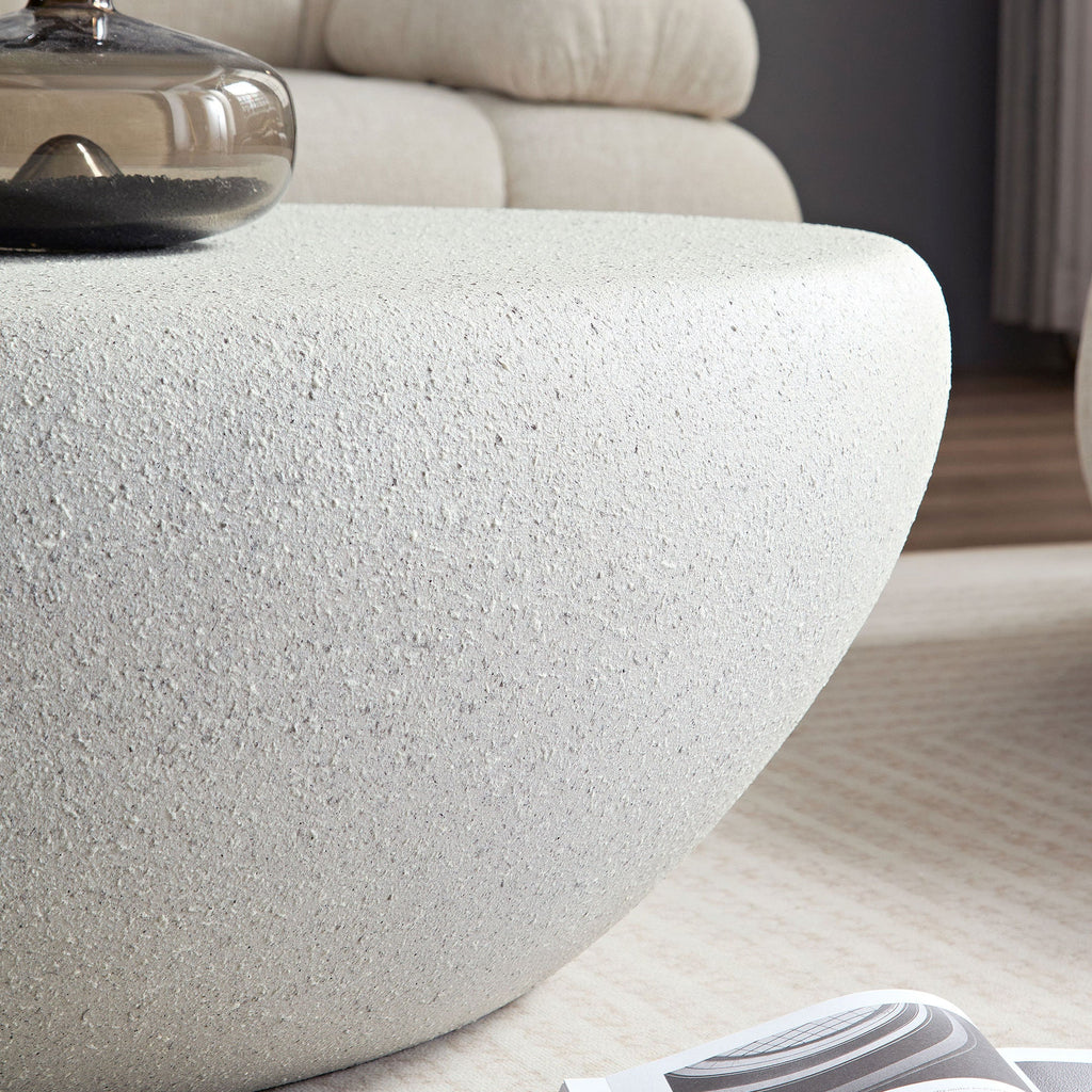 43.31'' Fiberglass Elliptical Coffee Table for Living Room