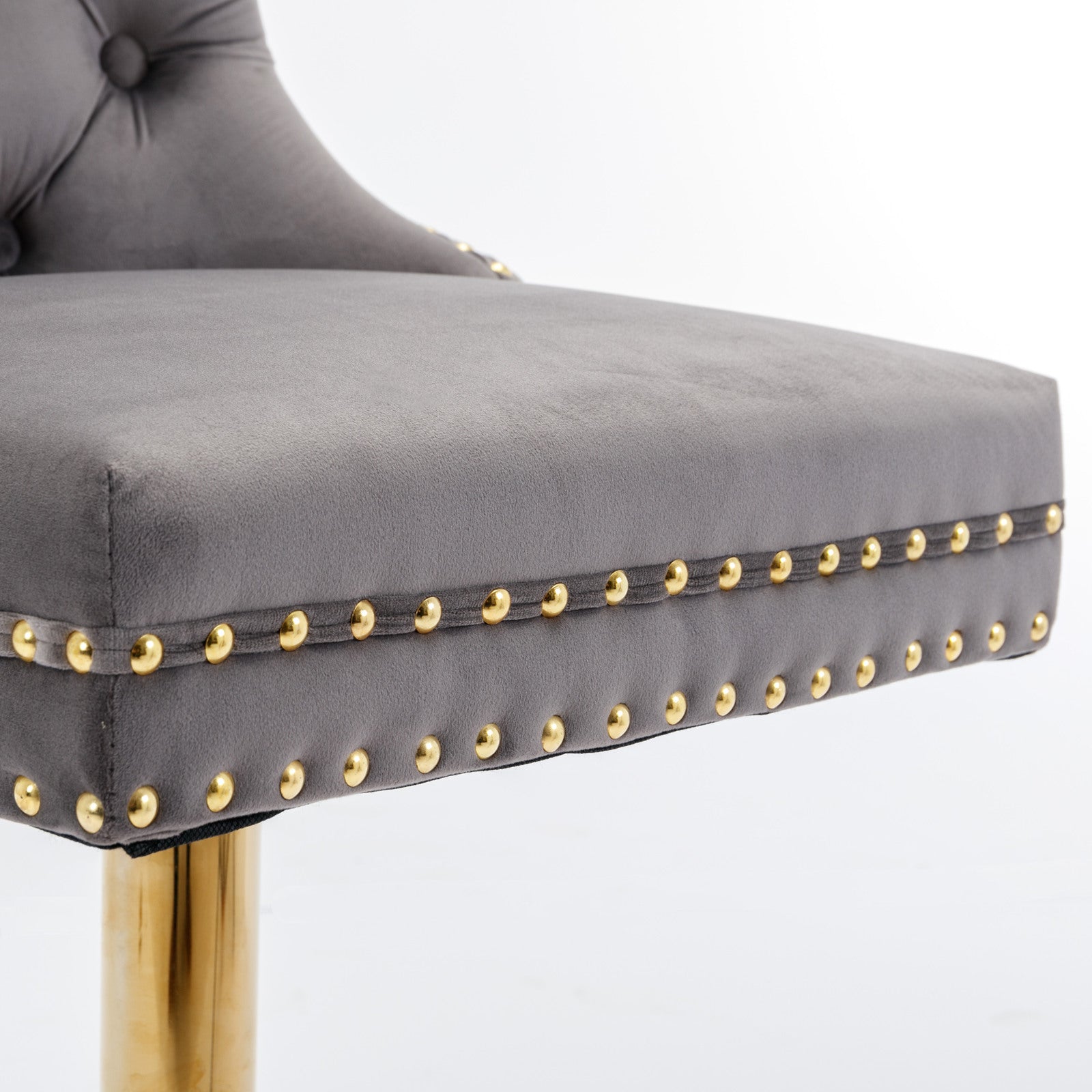 Modern Upholstered Velvet Bar Stools (Set of 2)