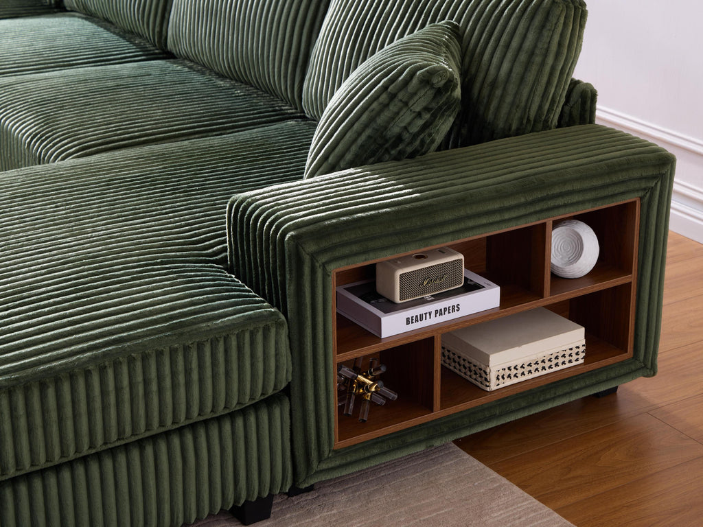 Convertible Sleeper Sectional Sofa with Storage