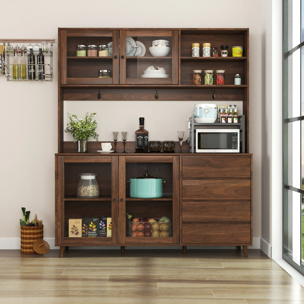 63' W Large Kitchen Hutch Cabinet