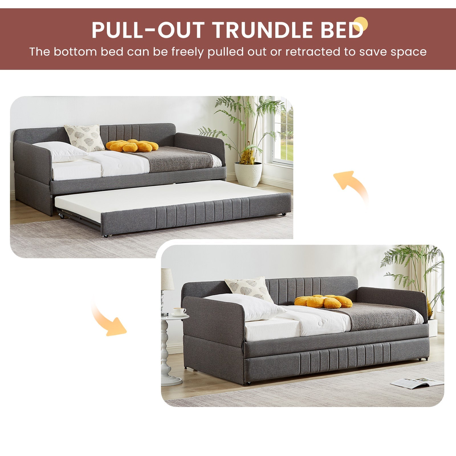 Twin Size Daybed with Metal Framed