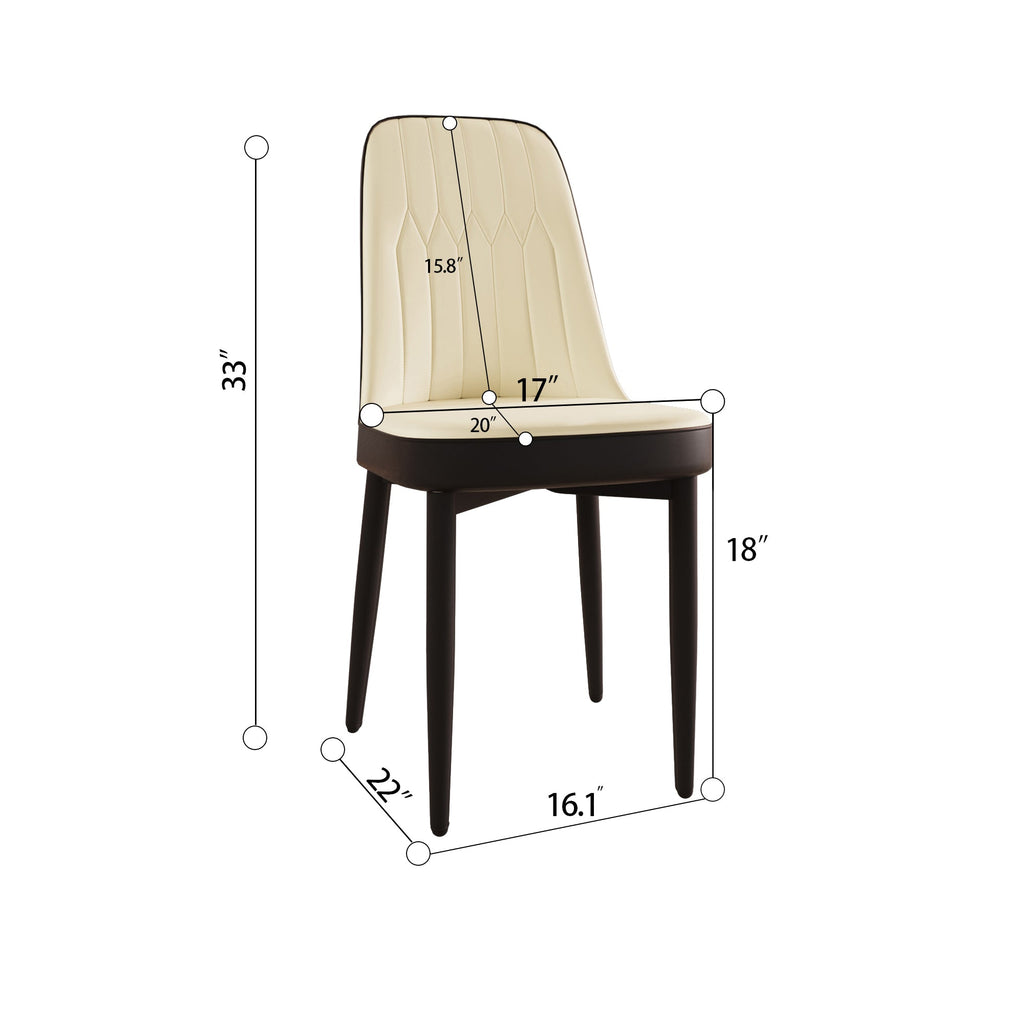 Modern Dining Chair Set of 4 with High-Quality PU Leather