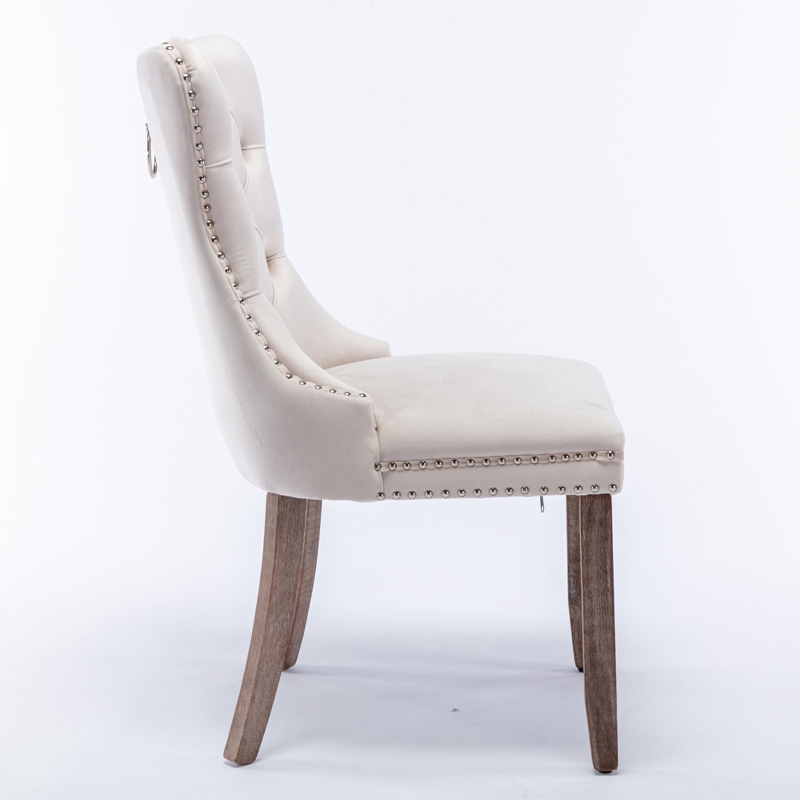 Modern High-end Tufted Solid Wood Velvet Dining Chair(Set of 2)