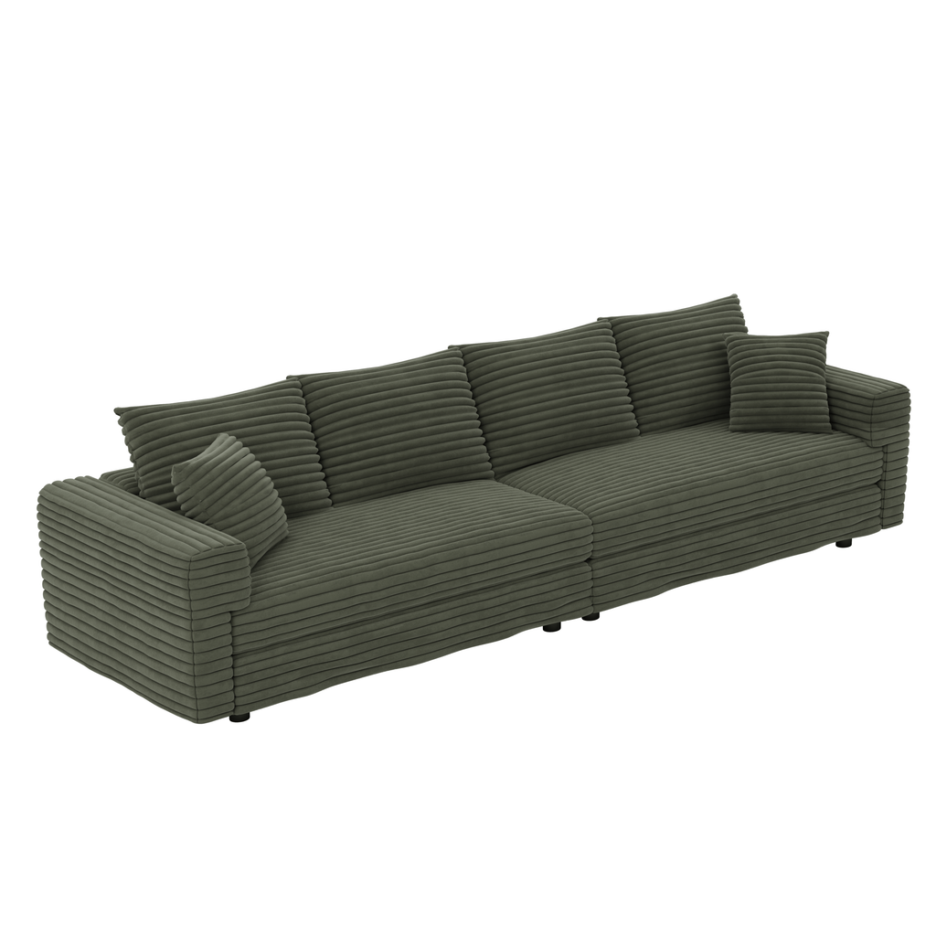 82.7' Modern Comfy Cloud Couch Sofa with Soft Pillows + Ottomans Option