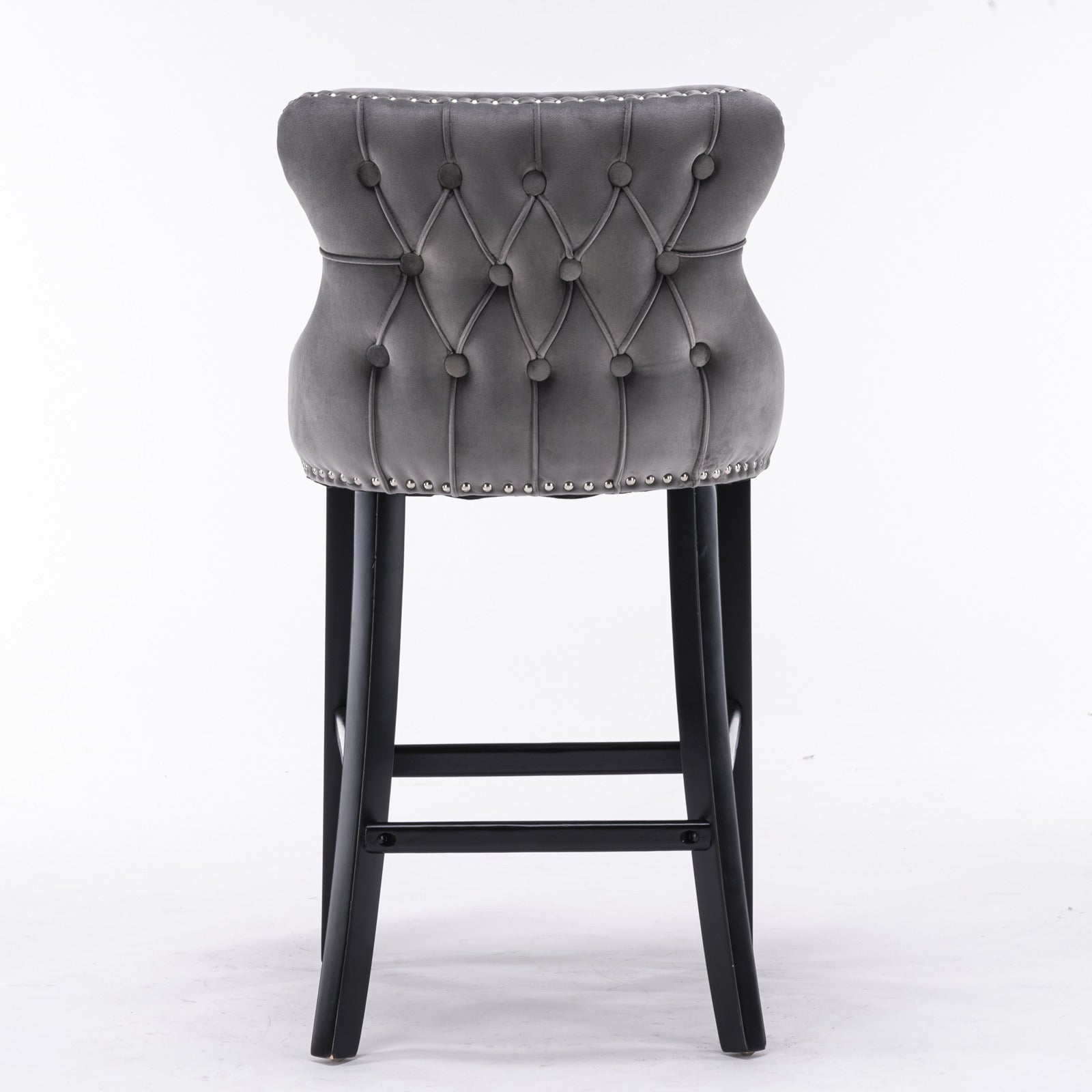 Leisure Style Velvet Upholstered Wing-Back Barstools (Set of 2)