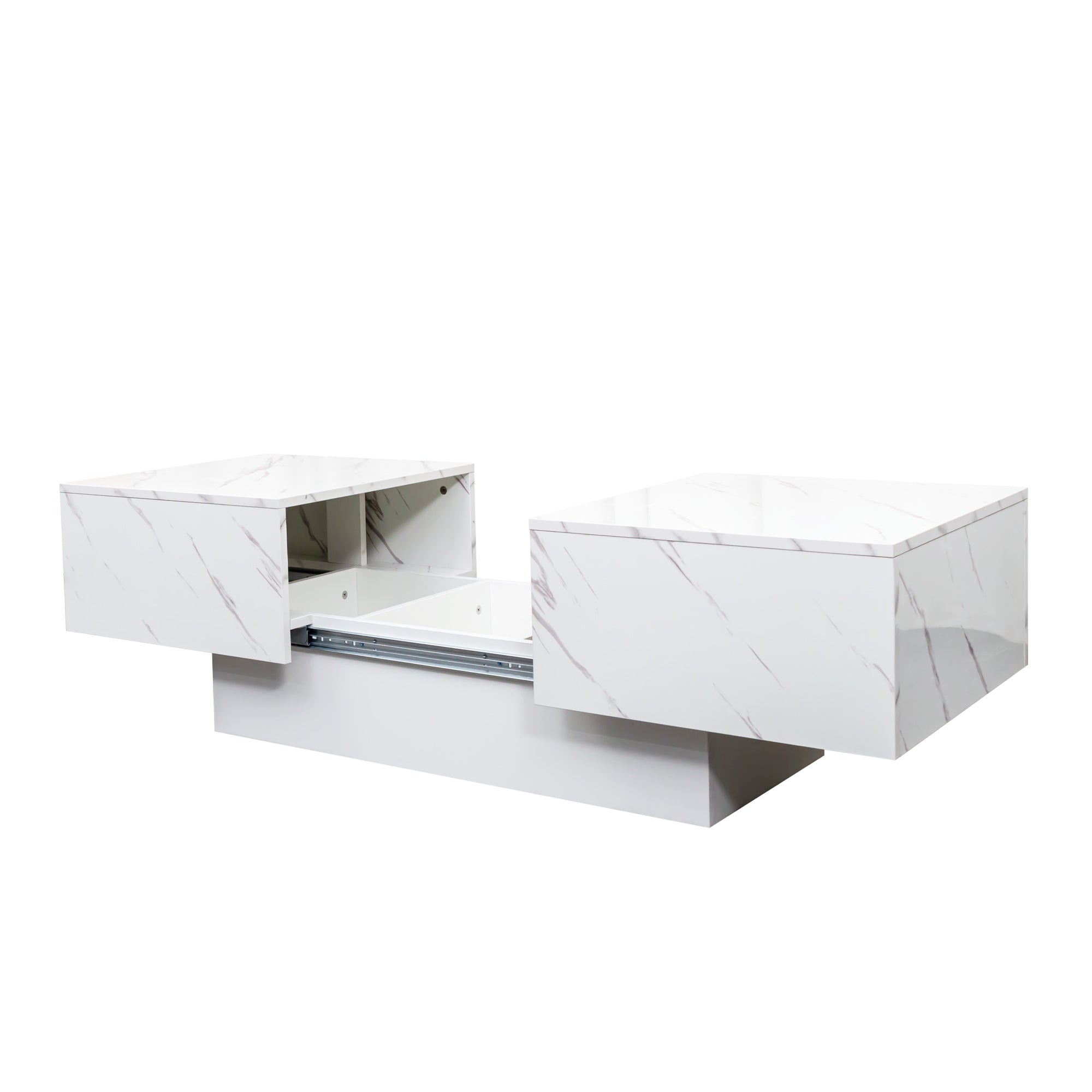 White Coffee Table with Sliding Tabletop