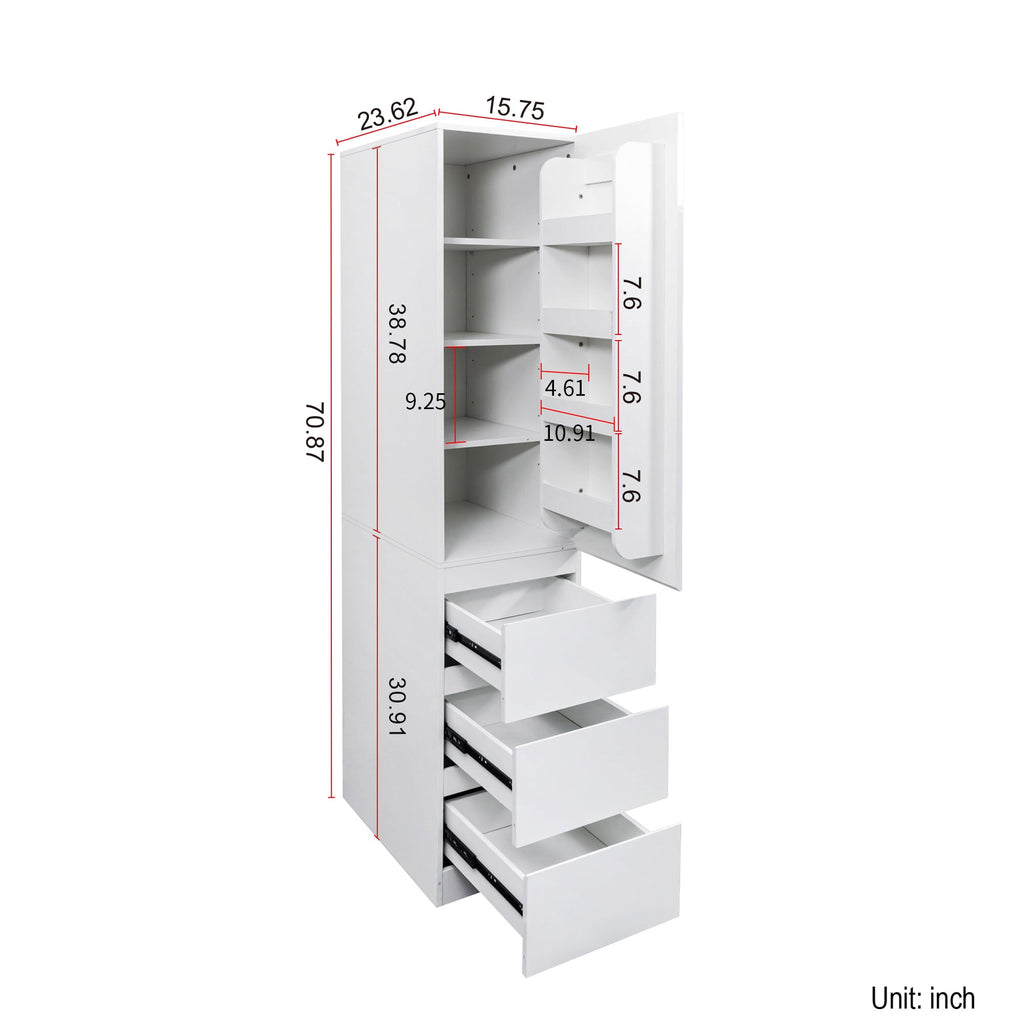 White Kitchen Pantry Storage Cabinet
