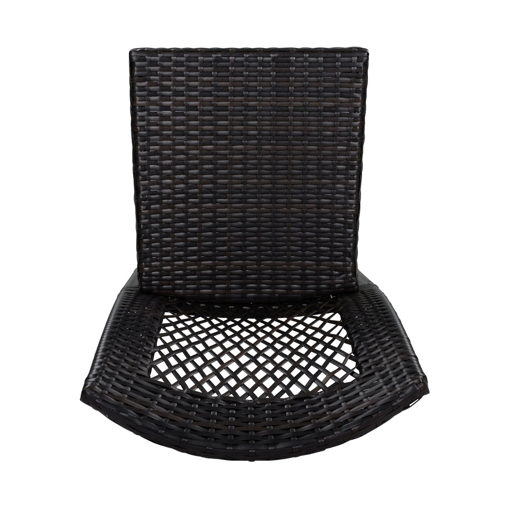 Outdoor Dining Chairs Set of Stackable UV Resistant Rattan Steel Frame Patio Garden