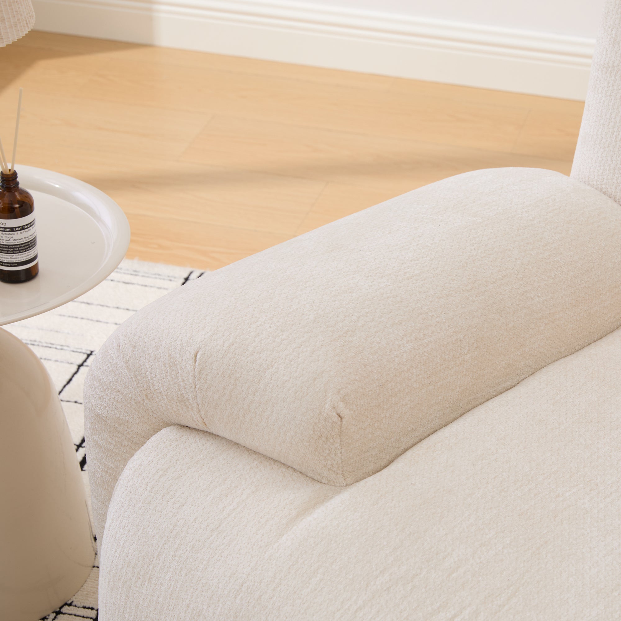 Modern Chenille Vertical Stripe Accent Chair