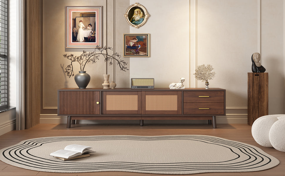 Mid Century Modern TV Stand for 80' TVs