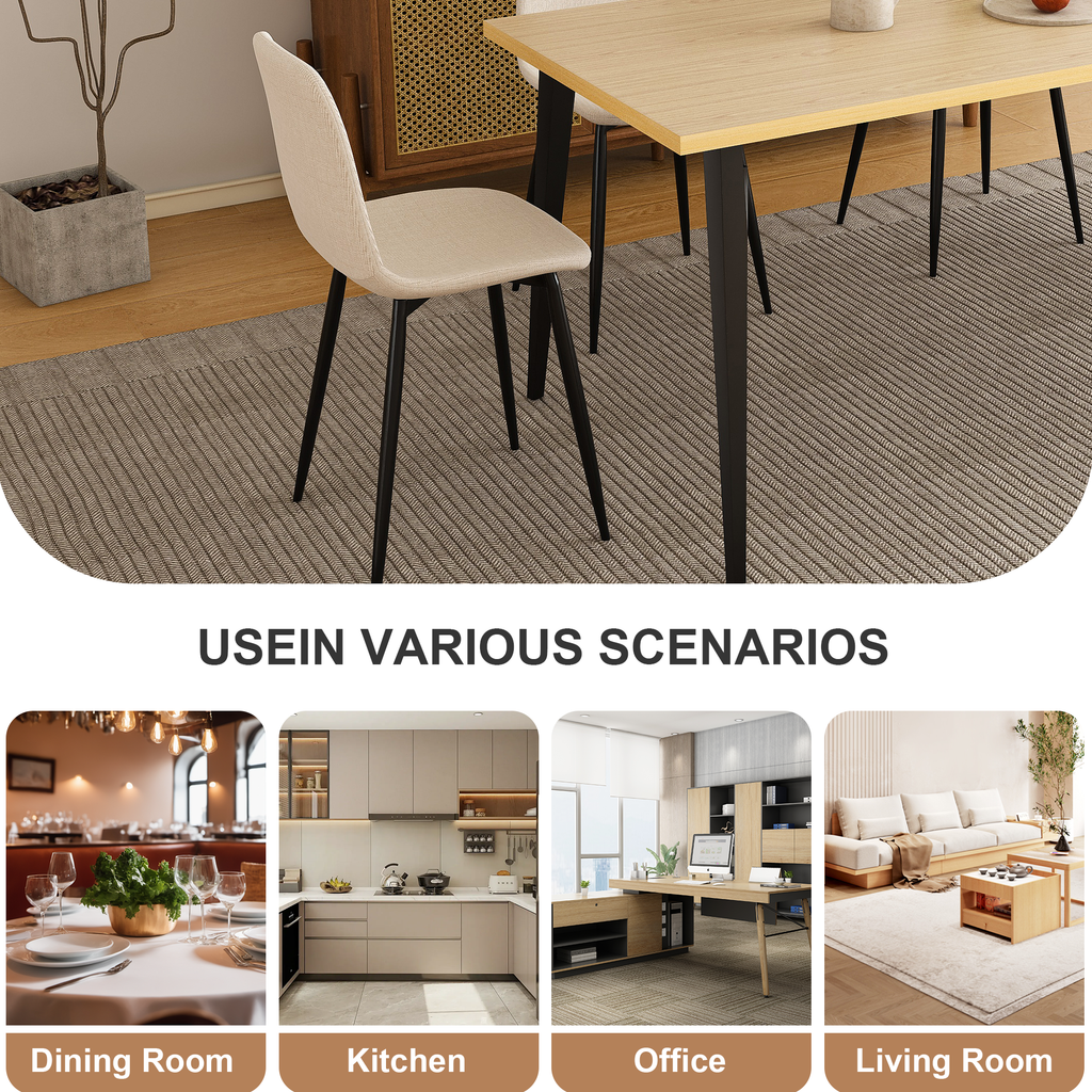 Modern Knit Fabric Dining Chairs with Iron Legs (Set of 4)